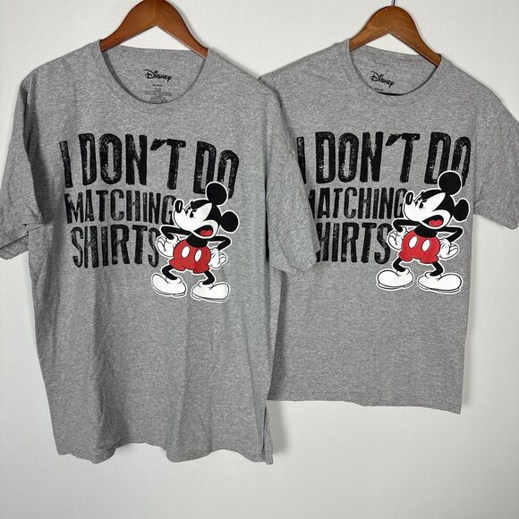 "I dont Do Matching Shirts" His & Hers Disney Lot Mickey Mouse Adult Size S & XL - Picture 1 of 9